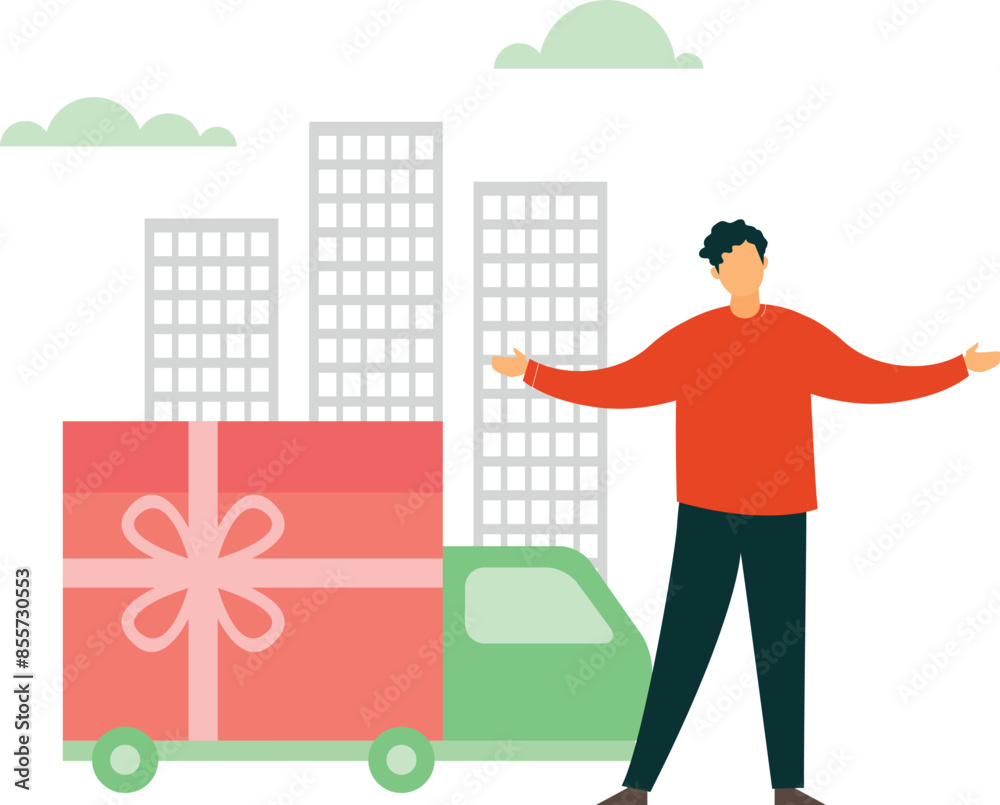 A guy is talking about online order delivery. A guy is talking about online order delivery.