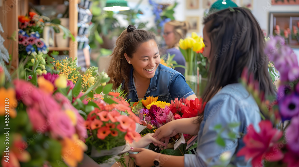 Florists Working Together in Shop Florists Working Together in Shop