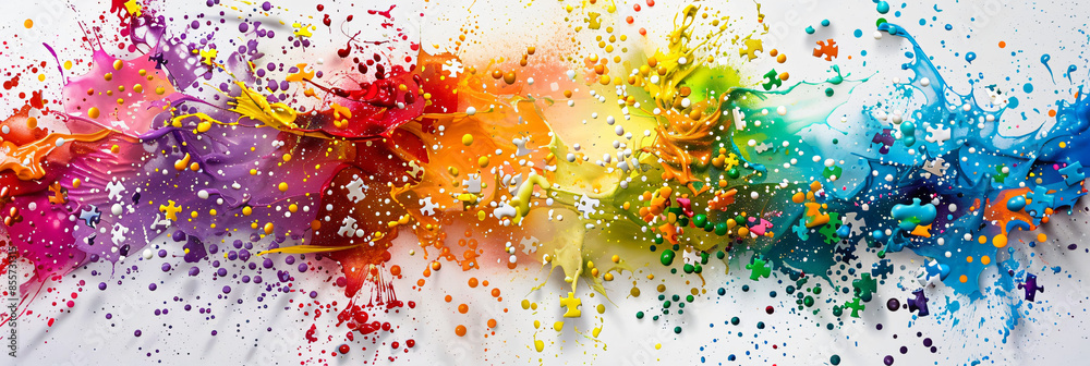 An abstract background with colorful paint splashes and textures An abstract background with colorful paint splashes and textures