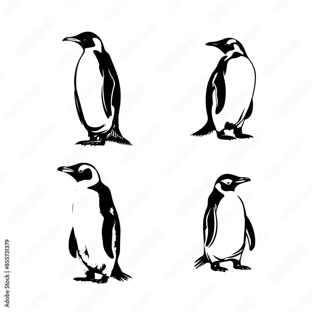 Fototapeta premium penguins on a white background