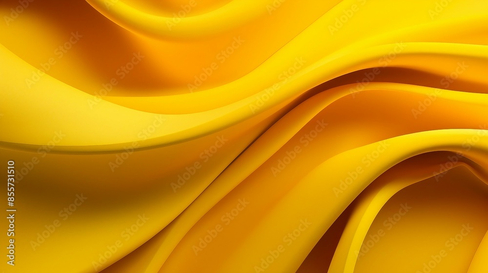 Vibrant Yellow and Orange Abstract Waves With Fluid Shapes and Soft Gradients, Showcasing Modern Art. Generative AI