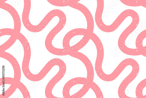 Hand drawn seamless pattern with cute squiggles with texture noise dirty dust. Vector illustration of bright colored doodle scribble.