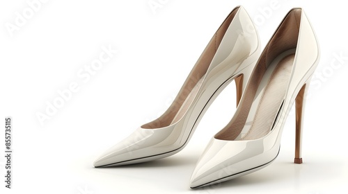 Elegant Stiletto Heels on Isolated White Background Showcasing Stylish Design