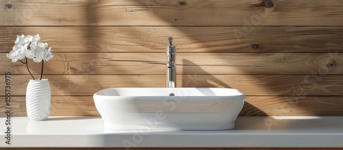 White sink with silver fauc...