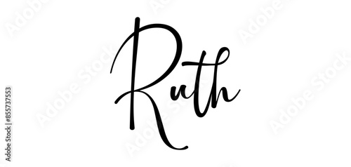 Ruth - colore nero - parola nome scritta - ideale per websites, presentazioni, biglietti, banners, sweatshirt, stampe, cricut, silhouette, sublimazioni, etichette, adesivi