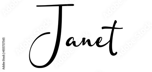 janet - colore nero - parola nome scritta - ideale per websites, presentazioni, biglietti, banners, sweatshirt, stampe, cricut, silhouette, sublimazioni, etichette, adesivi