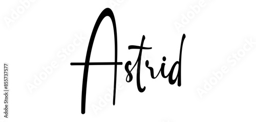 Astrid- colore nero - parola nome scritta - ideale per websites, presentazioni, biglietti, banners, sweatshirt, stampe, cricut, silhouette, sublimazioni, etichette, adesivi