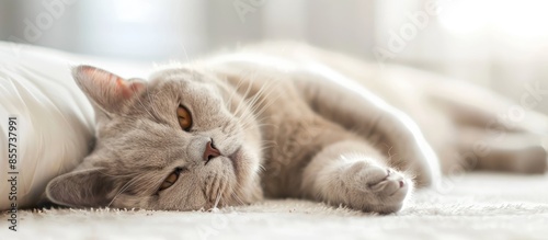 Cute cat lying down indoors...