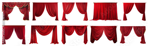 Theater red curtain design set