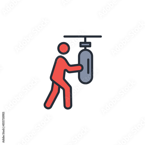 sparring icon. vector.Editable stroke.linear style sign for use web design,logo.Symbol illustration.