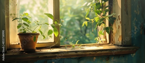 On the windowsill outside t...