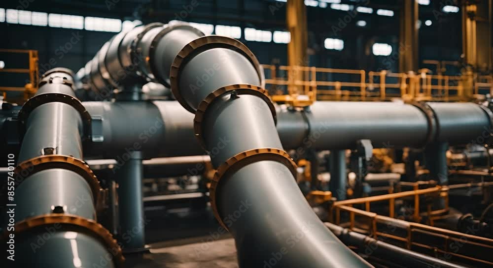 Complex pipes on a large scale. Industrial zone. Complex pipes on a large scale. Industrial zone.