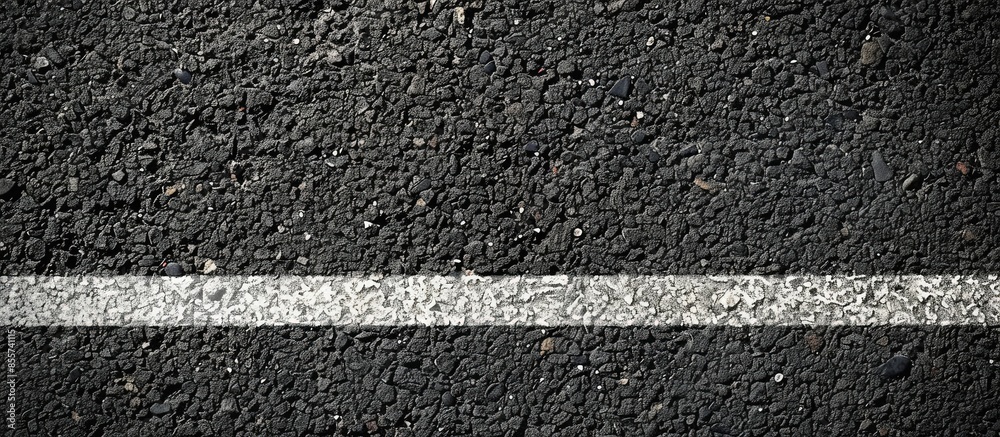 Fototapeta premium New asphalt texture with white dashed line. Copy space image. Place for adding text or design