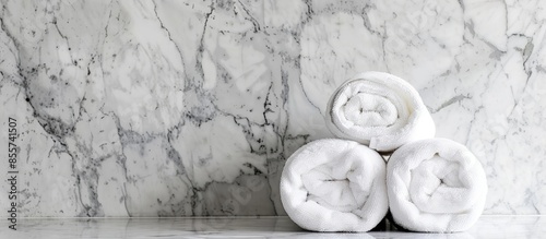 White towel and tap on marb...