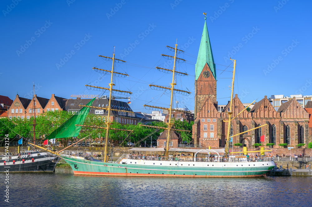 Cityscape of Bremen at a sunny summer day, Germany