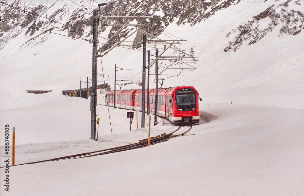 Gotthardbahn on the Oberalppass Gotthardbahn on the Oberalppass