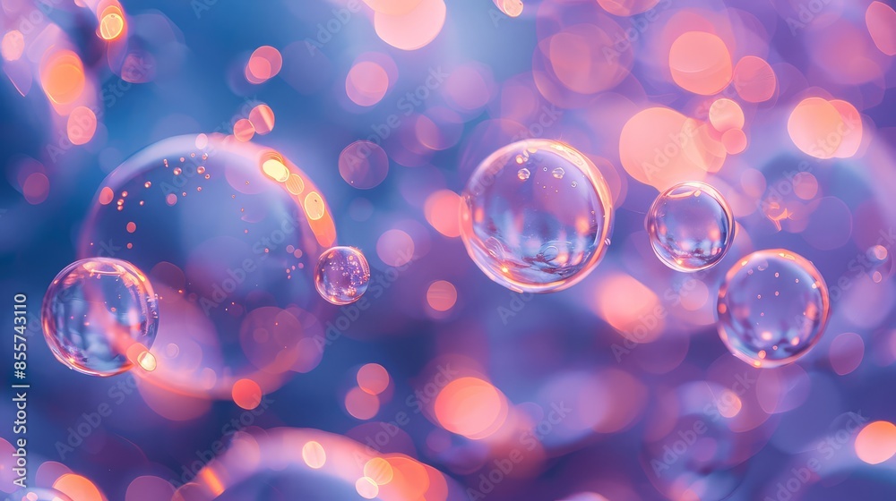 Bubbly background with shiny soap bubbles amidst colorful bokeh Bubbly background with shiny soap bubbles amidst colorful bokeh