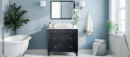 Bathroom interior in white ...