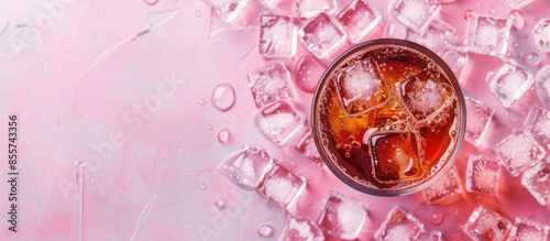 cola with ice cubes pastel ...