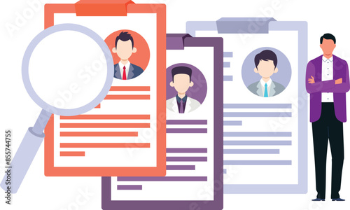 A boy is searching for users report.