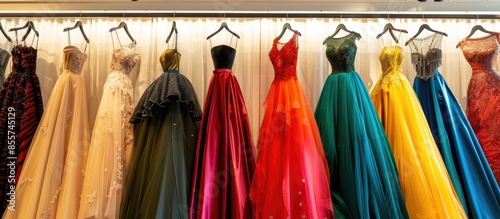 Different women's dresses o...