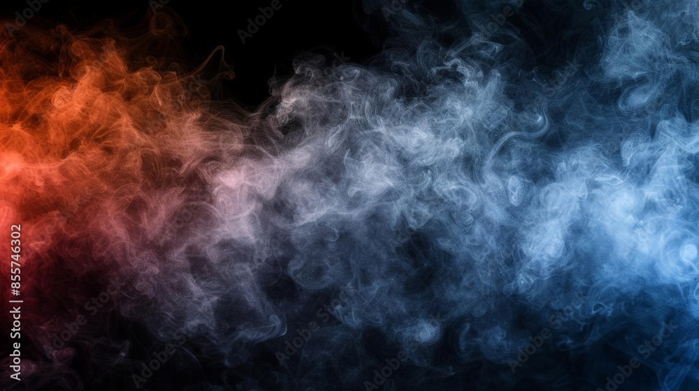 Abstract blue and pink smoke on black background. Abstract blue and pink smoke on black background.