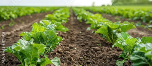 Tidy rows of sugar beets in...