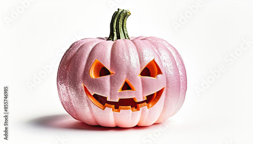 Cute pink halloween pumpkin photo