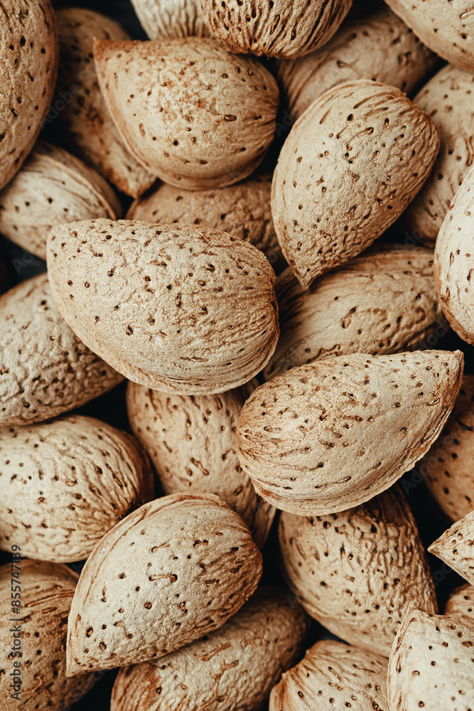 Almonds in shells macro Almonds in shells macro