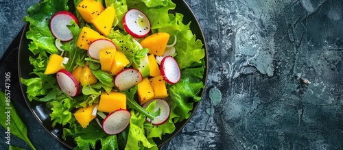 Fresh green mixed salad wit...
