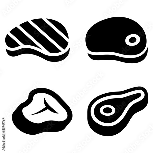 Steak icon vector. Meat illustration sign. Grill symbol. BBQ logo.
