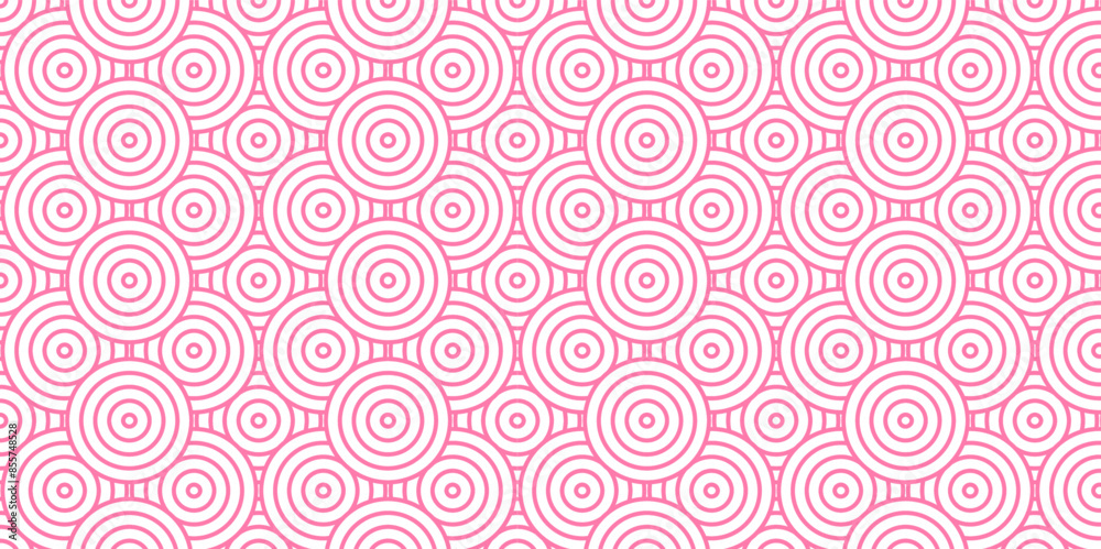 Overlapping Pattern Minimal diamond geometric waves spiral and abstract circle wave line. pink color seamless tile stripe geometric create retro square line backdrop pattern background.
Overlapping Pattern Minimal diamond geometric waves spiral and abstract circle wave line. pink color seamless tile stripe geometric create retro square line backdrop pattern background.