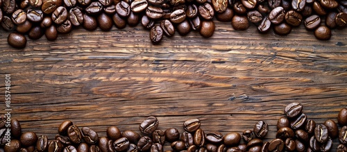 Coffee beans. On a wooden b...
