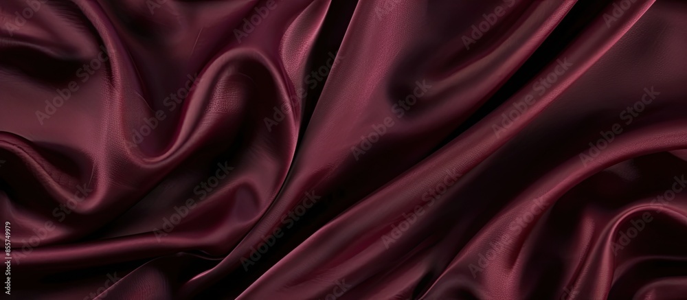 Smooth elegant burgundy silk or satin luxury cloth texture can use as abstract background. Luxurious background design. Top view. with copy space image. Place for adding text or design