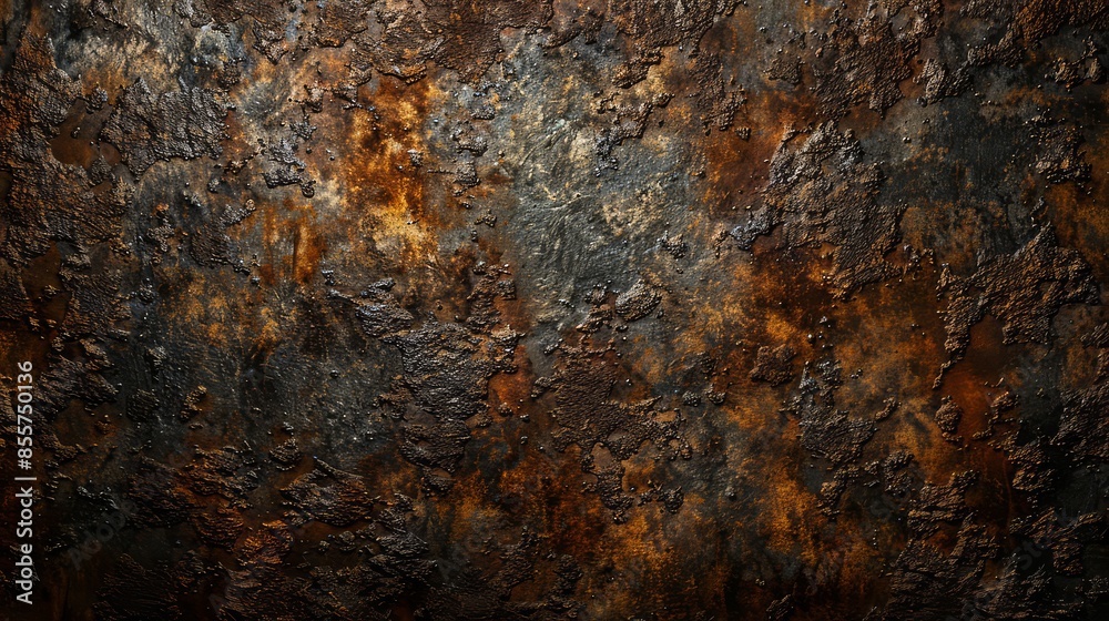 Corroded metal panel features worn, corroded appearance Corroded metal panel features worn, corroded appearance