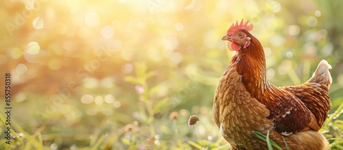 brown hen sitting down in a...