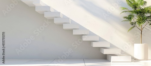 white modern wooden Stairca...