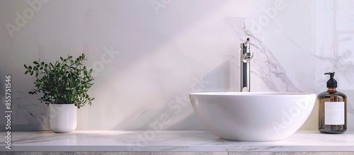 White sink tap and liquid s...