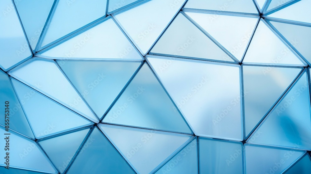 Abstract Blue And White Geometric Shapes Forming A Complex, Intricate Pattern With Reflective Surfaces. Generative AI Abstract Blue And White Geometric Shapes Forming A Complex, Intricate Pattern With Reflective Surfaces. Generative AI