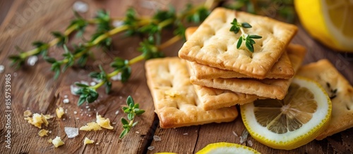 Thyme and lemon crackers wi...