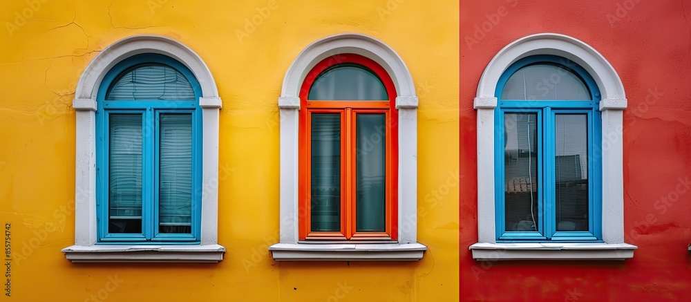 Fototapeta premium Beautiful and colorful window styles. with copy space image. Place for adding text or design