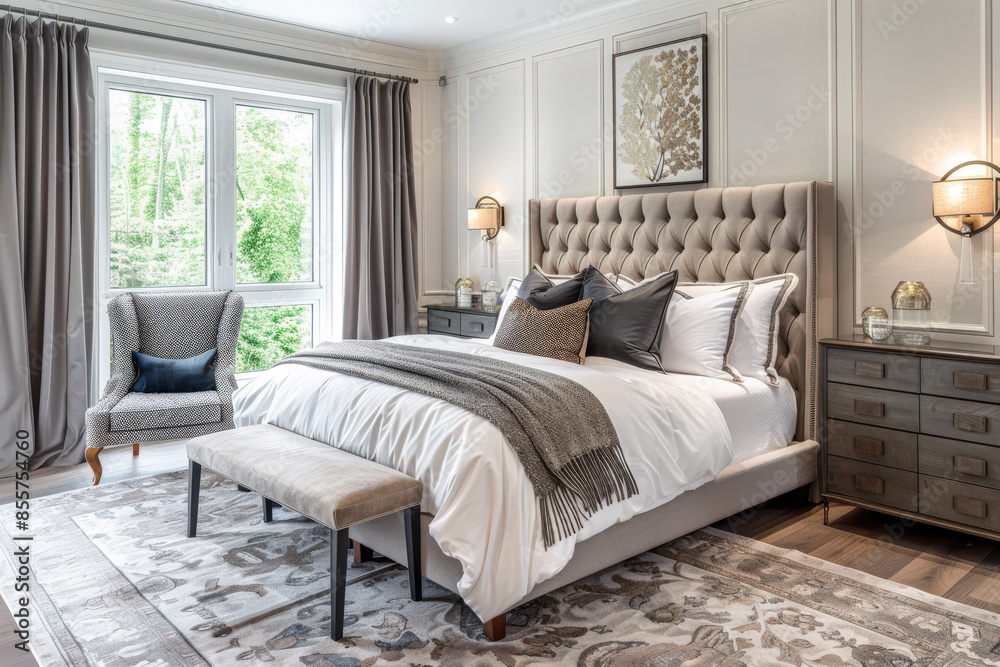 Fototapeta premium Luxurious Bedroom in Daylight 