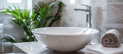 Round white sink in the bat...