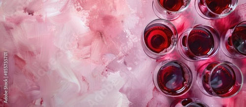 Many glasses of red wine at...