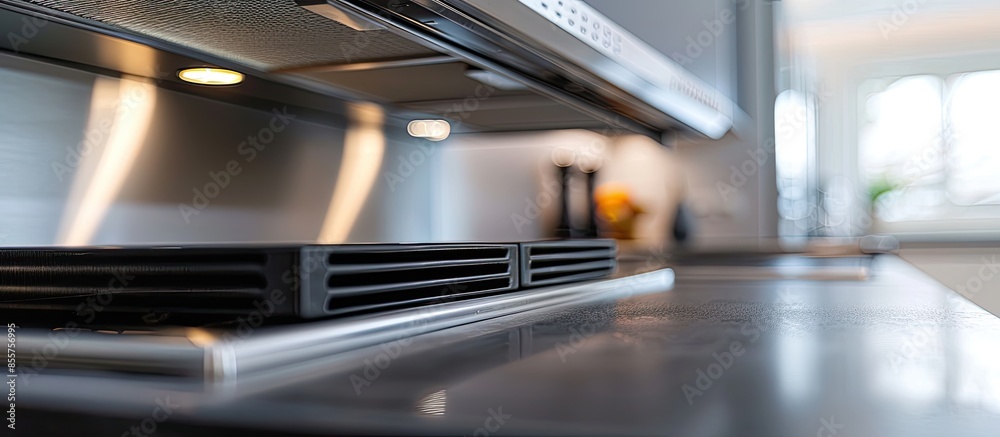 Close up modern kitchen detail of extractor hood. with copy space image. Place for adding text or design Close up modern kitchen detail of extractor hood. with copy space image. Place for adding text or design