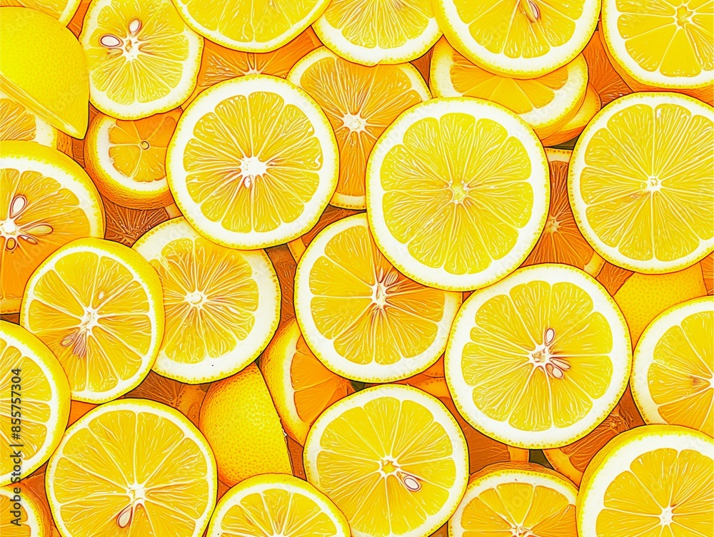 Fresh Lemon Slices Background Fresh Lemon Slices Background