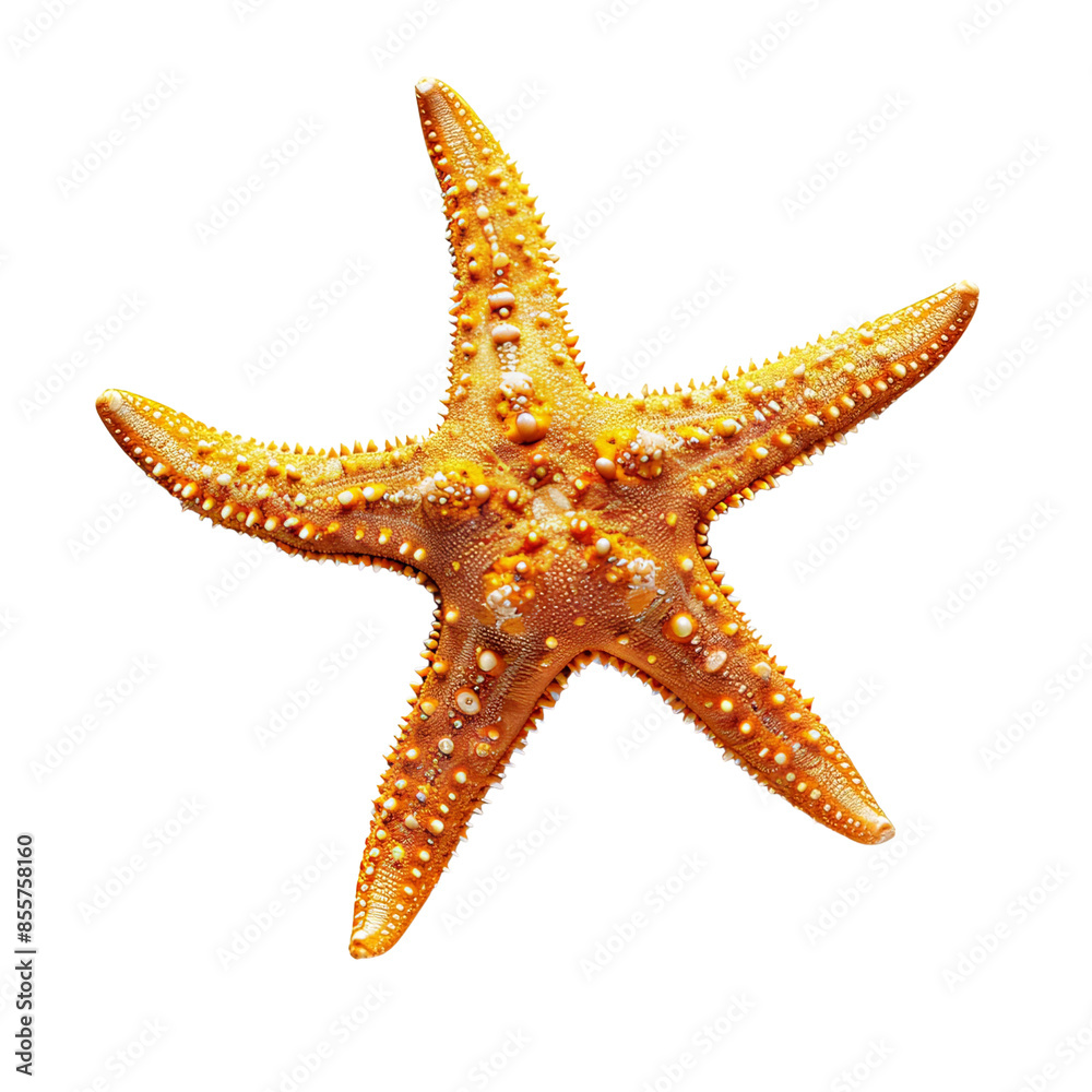Bright orange starfish with textured surface isolated on transparent background, perfect for marine life and ocean-themed designs. Bright orange starfish with textured surface isolated on transparent background, perfect for marine life and ocean-themed designs.