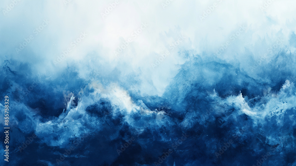 A blue ocean with white clouds A blue ocean with white clouds