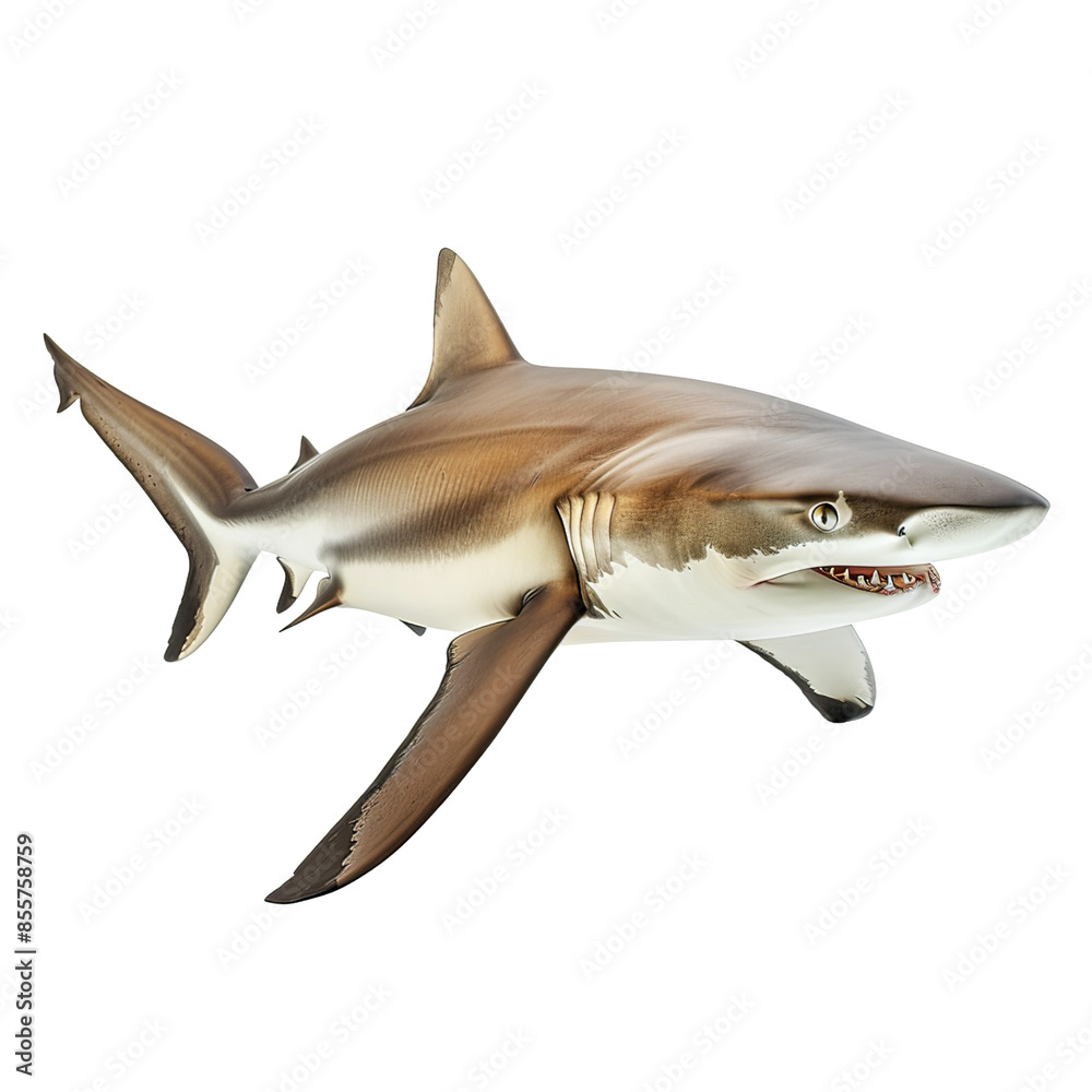 Obraz premium A shark isolated on transparent background.