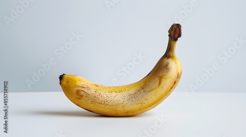 one banana isolated on white background with clipping path. 